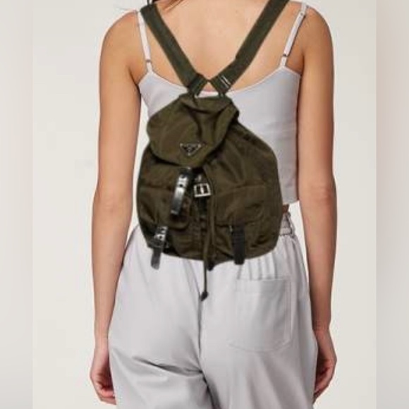 Prada Bags Authentic Prada Army Green Backpack Poshmark